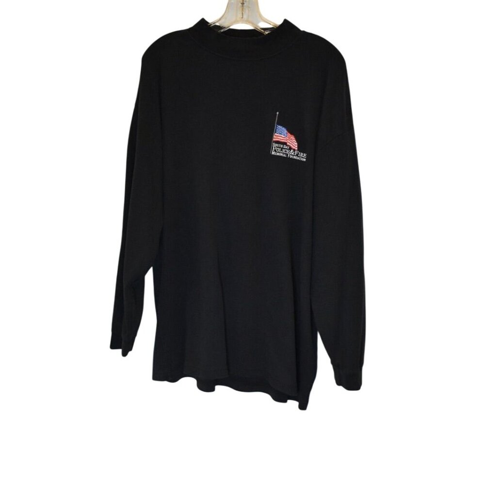 Men's Ultra Club Black Mock Turtleneck Police & Fire Memorial South Bay Size XL